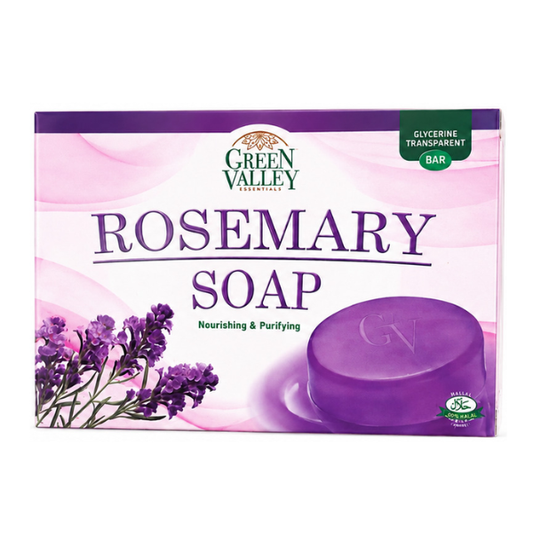 Green Valley Rosemary Glycerine Transparent Soap Bar 90g – Herbal Bath & Body Soap