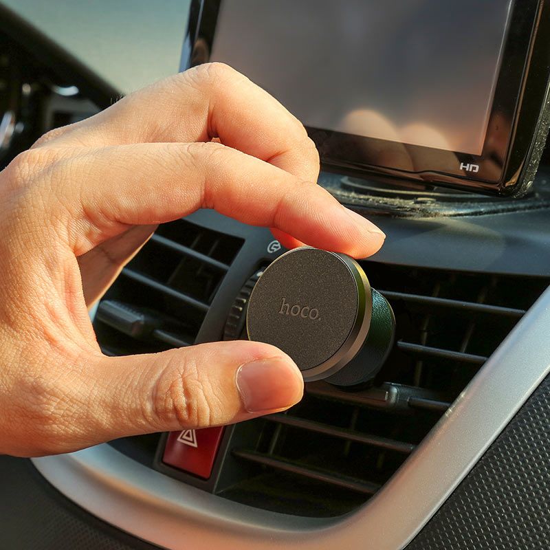 HOCO CA81 Ligue Magnetic Car Phone Holder for Air Vent – 4.5–7 Inch Smartphones, Compact ABS & Silicone Mount