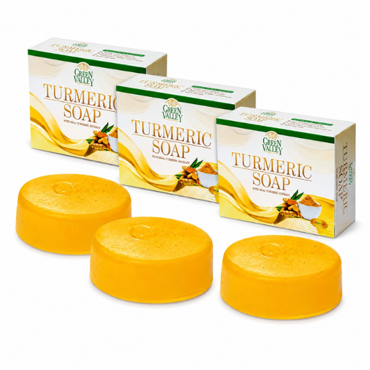Turmeric Soap with Real Turmeric Extract 90g Pack of 3 | Natural Herbal Soap for Healthy & Glowing Skin