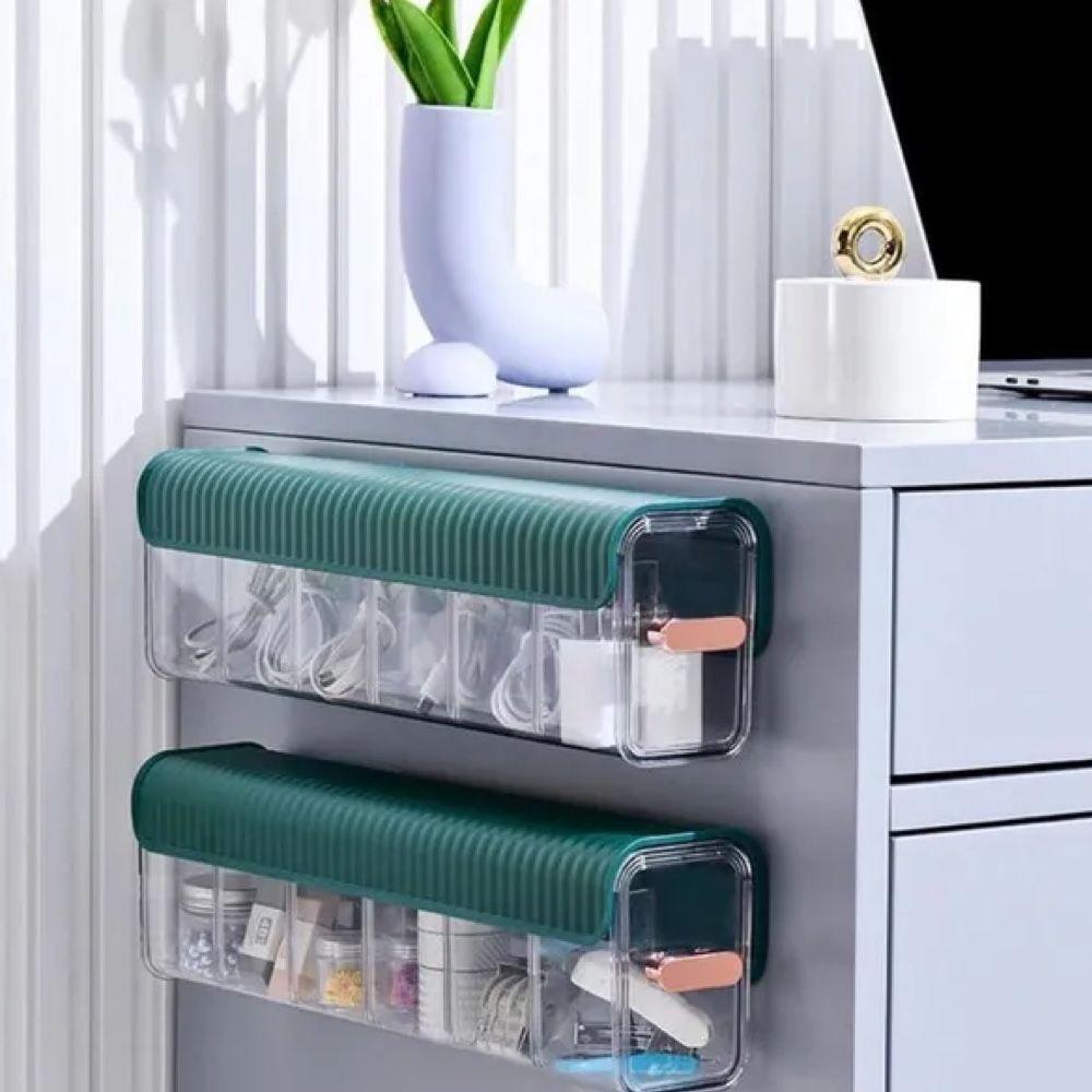 6 Cell Transparent Wall Hanging Storage Organizer | Multipurpose Plastic Storage Box for Home, Kitchen & Bathroom – 36cm