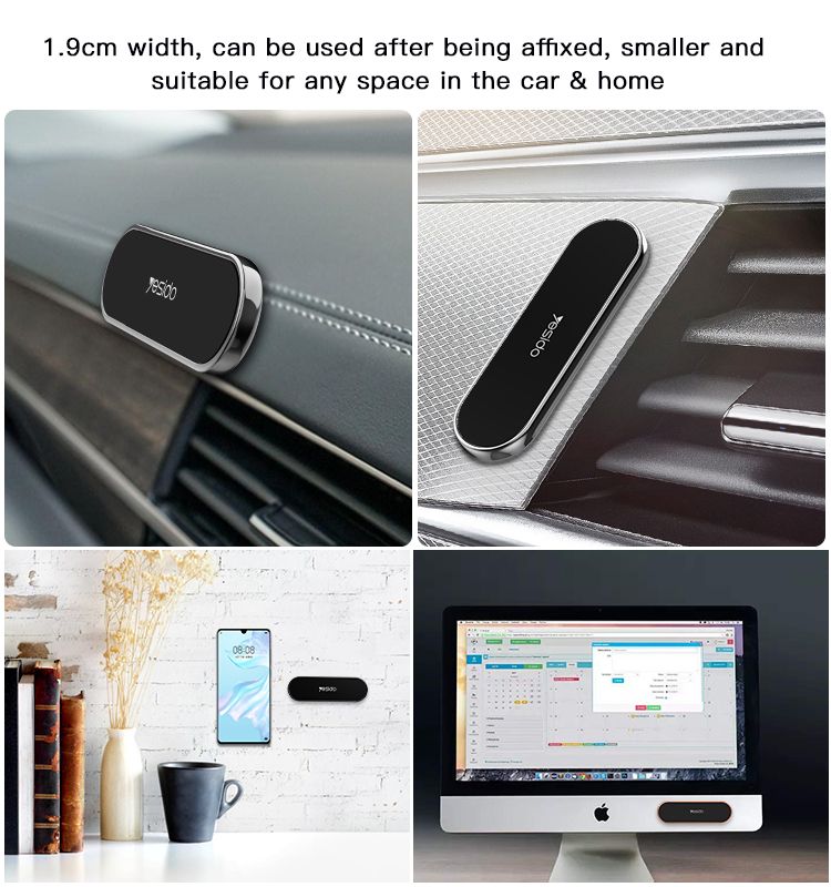 Yesido C83 Magnetic Car Phone Holder – 6 N50 Magnets Zinc Alloy Dashboard Mount with Washable Adhesive