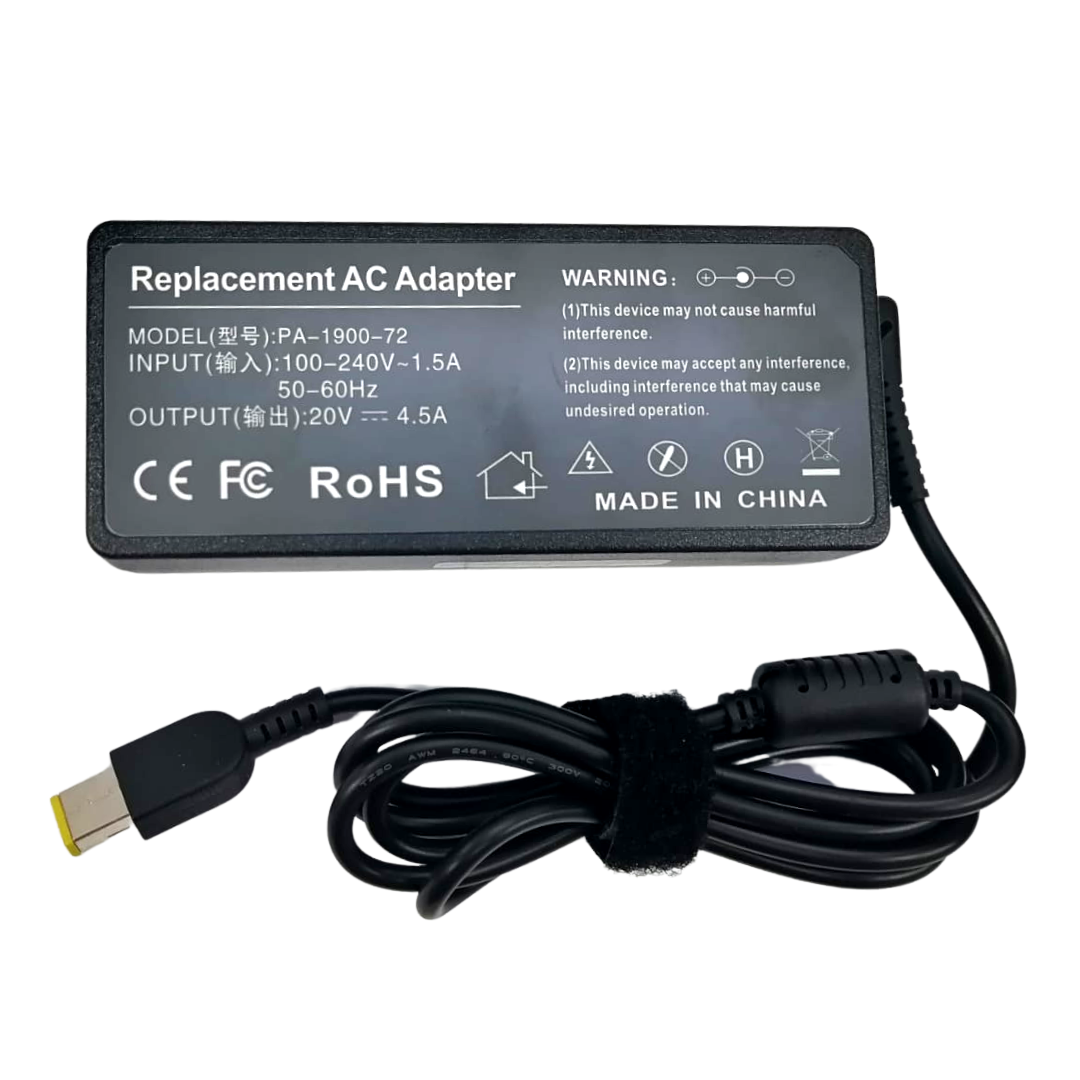90W Replacement Laptop Charger Compatible with Lenovo USB Slim Tip - 20V 4.5A Power Adapter