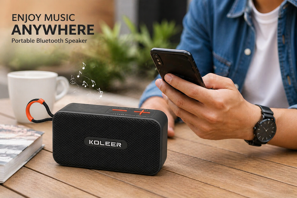 Koleer H33 Portable Bluetooth Speaker | Wireless Outdoor Speaker with AUX, TF Card, FM Radio & Deep Bass