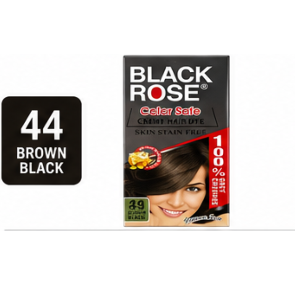 Black Rose Color Safe Crème Hair Dye 45 Black – Permanent Hair Color, 100% Grey Coverage, Ammonia Free
