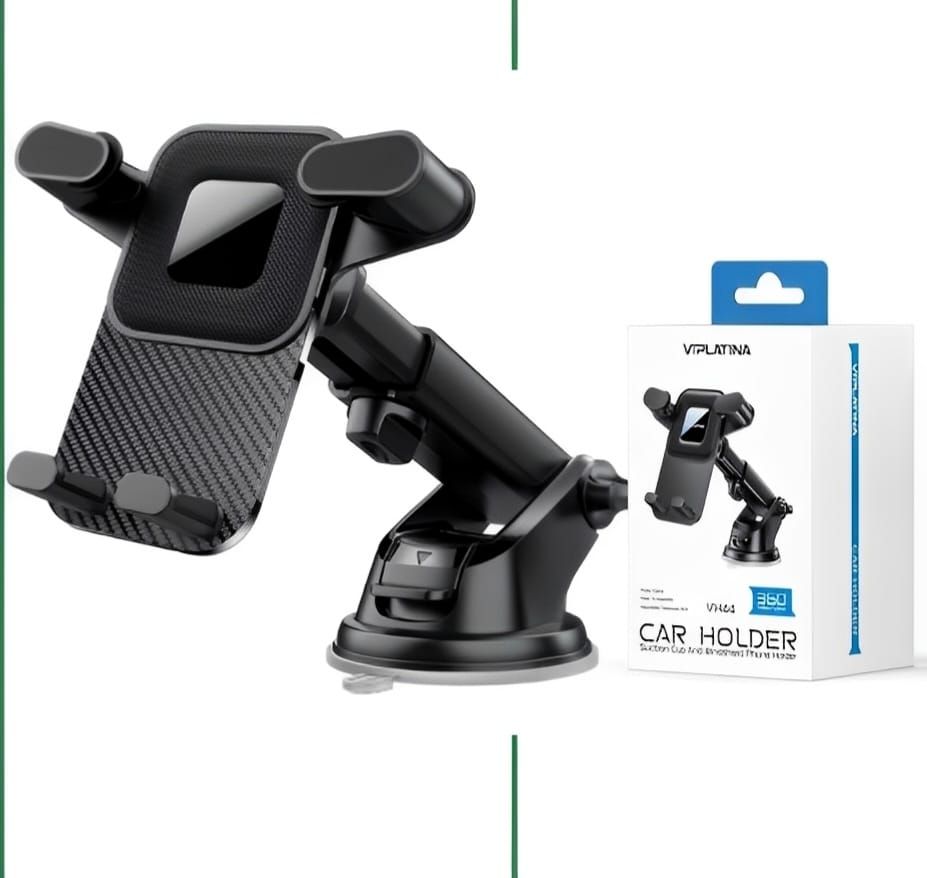 VIPLATINA VH44 Adjustable Car Phone Holder with Suction Cup, Telescopic Arm & 360° Rotation