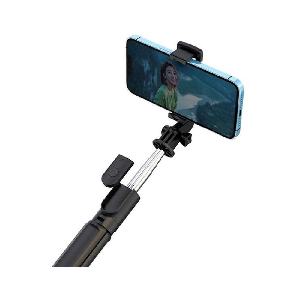 XO SS09 Bluetooth Selfie Stick Tripod with Detachable Remote & Adjustable Phone Holder | Extendable 64cm for Android & iPhone