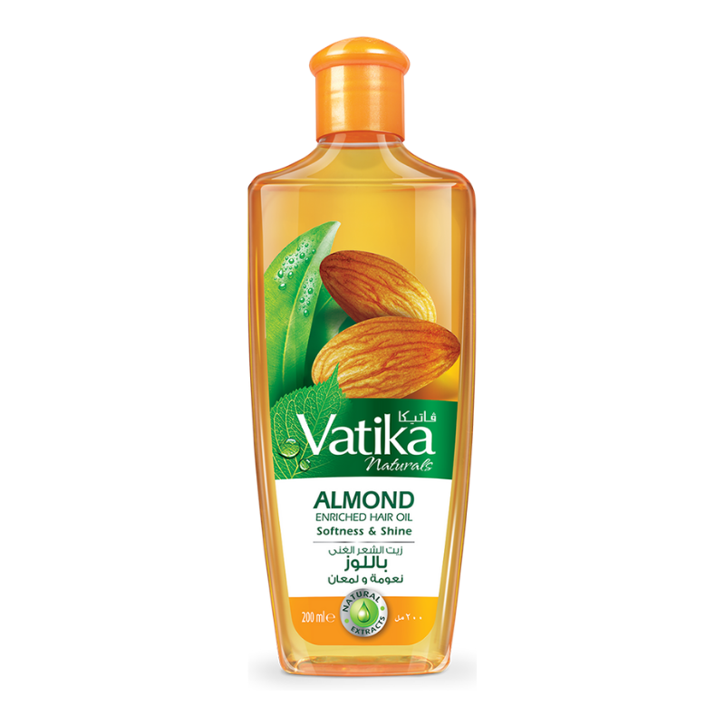 Vatika Naturals Almond Enriched Hair Oil 200ml | Softness & Shine Hair Oil with Natural Almond Extracts