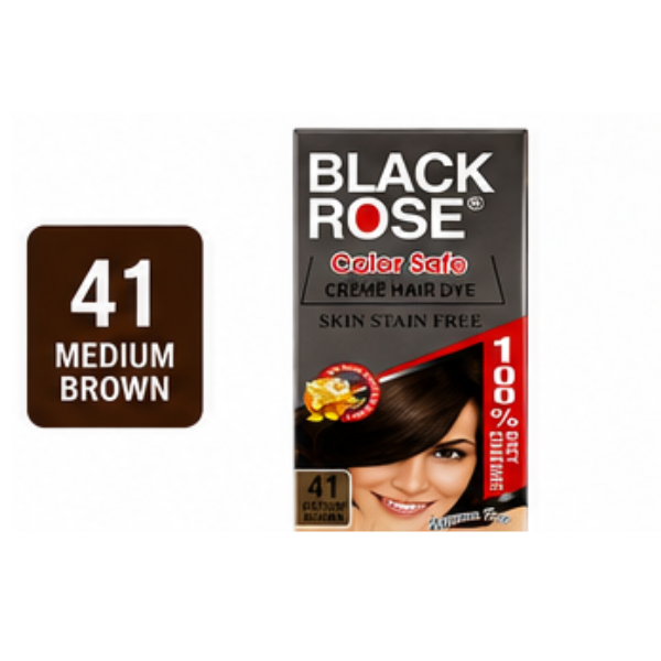 Black Rose Color Safe Crème Hair Dye 45 Black – Permanent Hair Color, 100% Grey Coverage, Ammonia Free