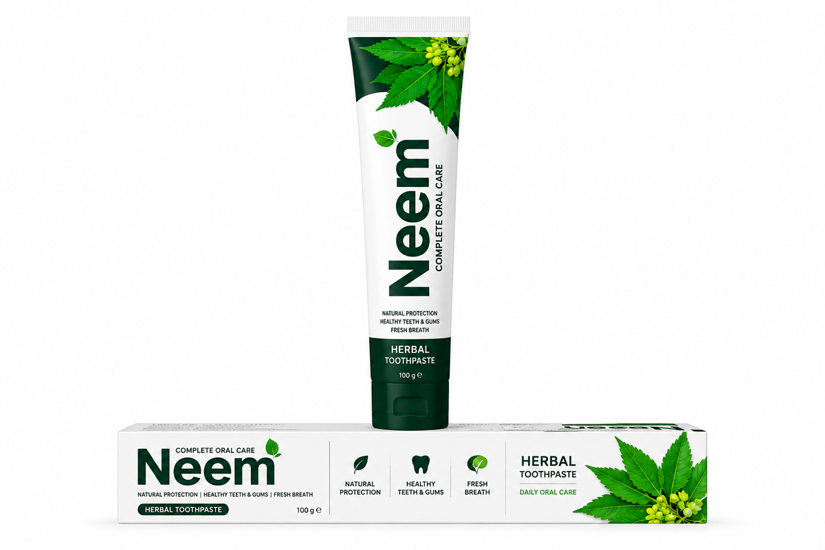 Green Valley Herbal Neem Toothpaste 150g (Pack of 2) – Fluoride-Free Herbal Toothpaste for Fresh Breath & Daily Oral Care