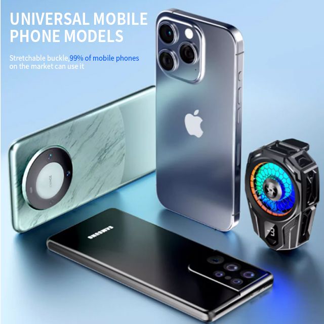 XO SL08 Mobile Phone Cooler – RGB Gaming Cooling Fan with Temperature Display, 2-Speed Semiconductor Radiator for iPhone & Android