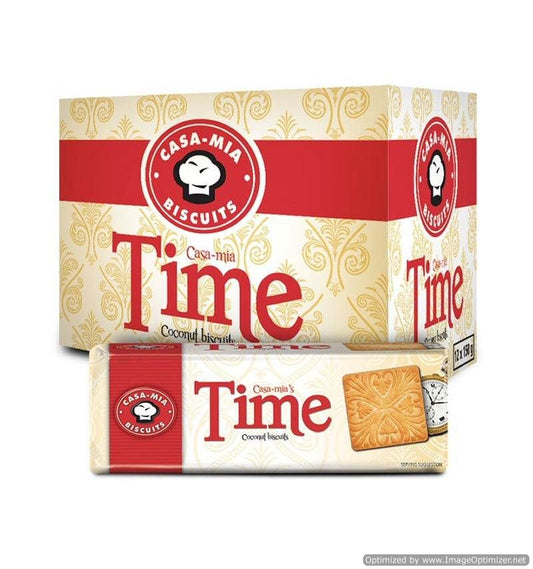 Casa Mia Time Coconut Biscuits 12 x 150g Bulk Pack | Crispy Coconut Tea Biscuits | Family Value Box