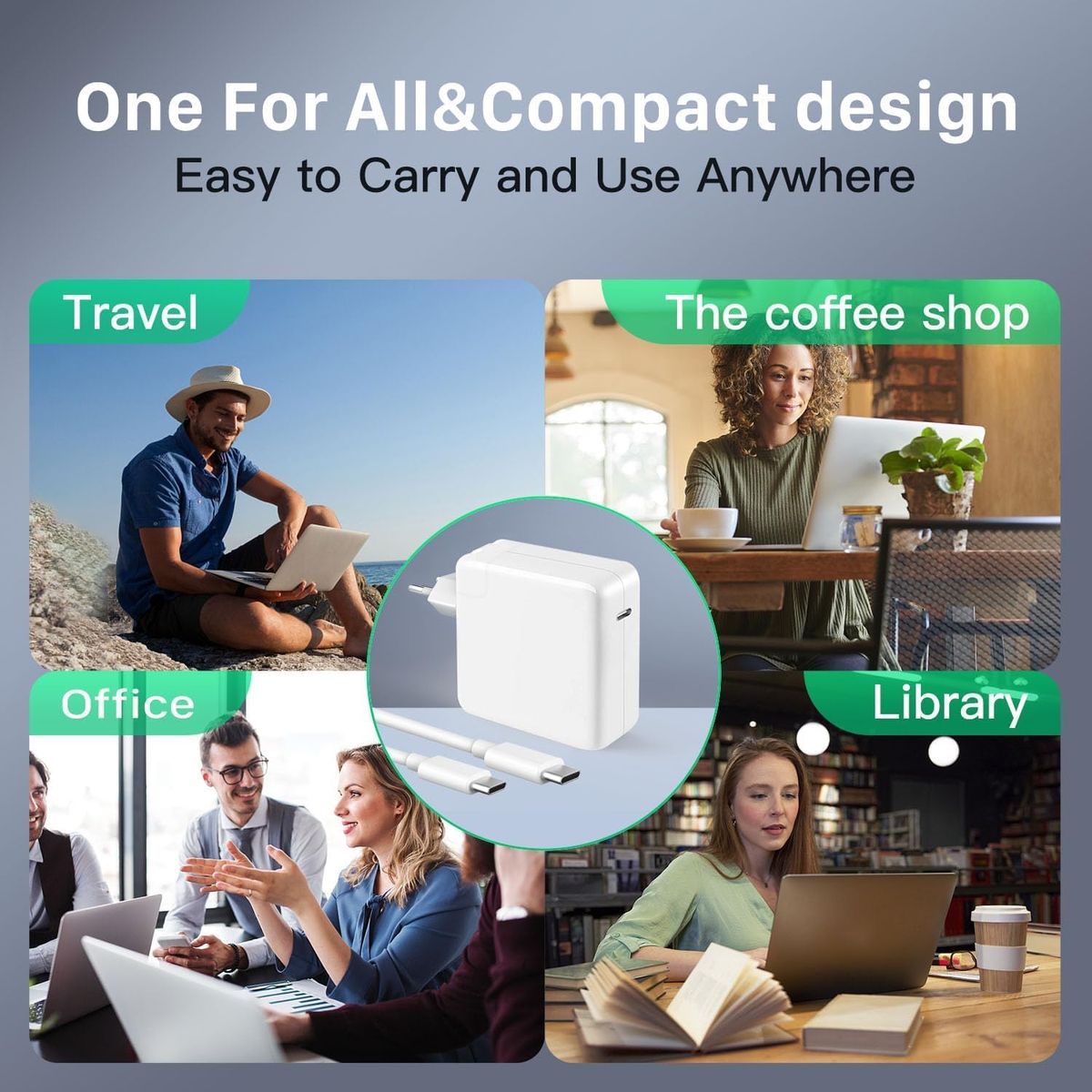96W USB-C Charger for MacBook Pro & MacBook Air | Fast USB-C Power Adapter with USB-C Charging Cable