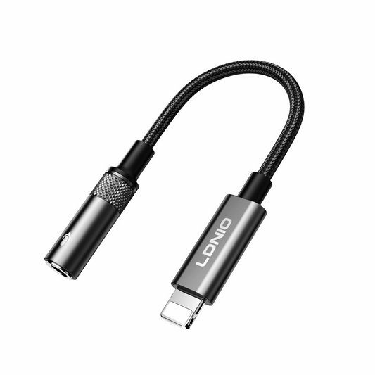 LDNIO LS-T90i Lightning to 3.5mm Headphone Adapter | Hi-Fi Audio Converter | 130mm Lightning to AUX Adapter for iPhone & iPad