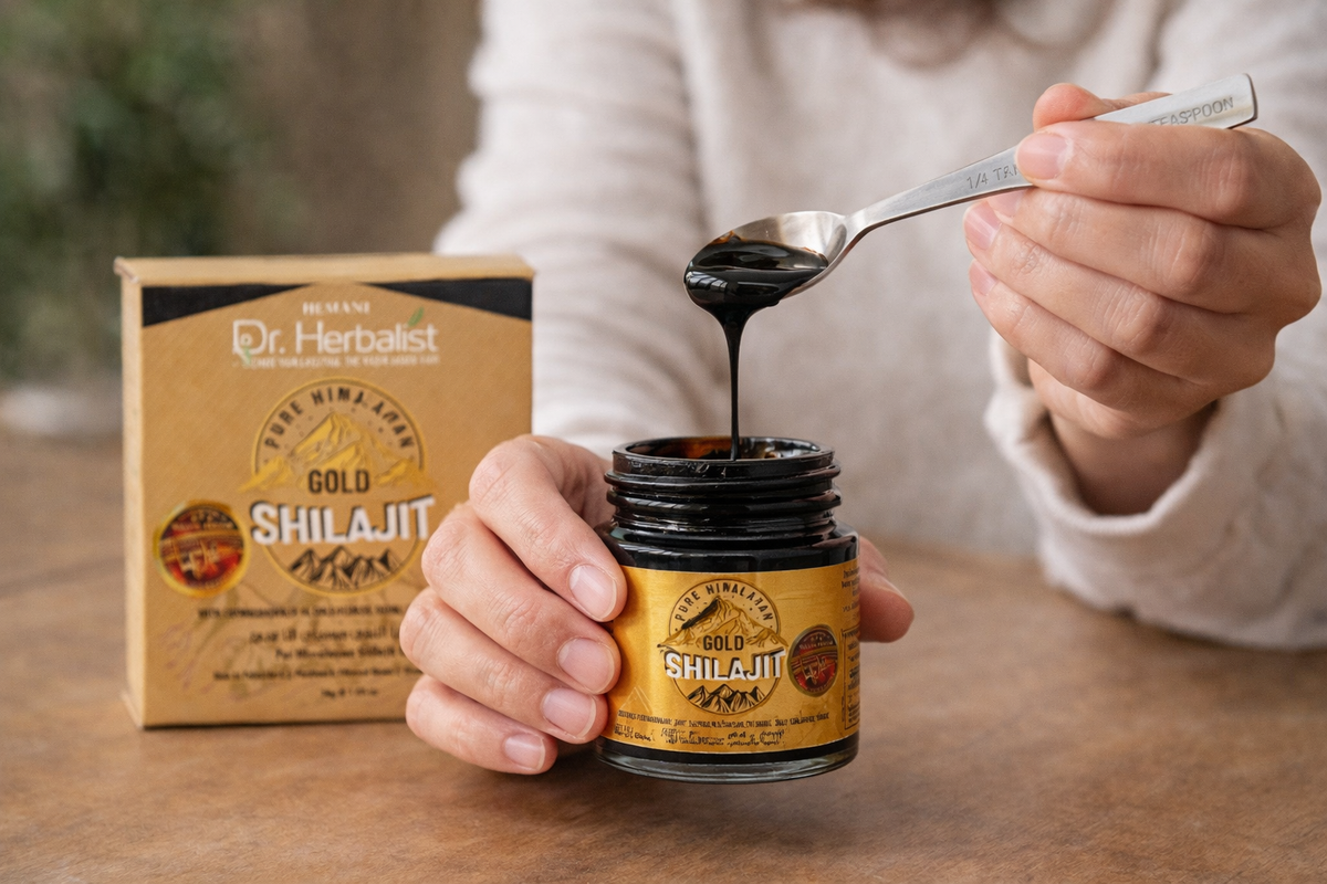 Hemani Dr Herbalist Gold Himalayan Shilajit Resin Gel 30g | Premium Fulvic Acid Mineral Supplement