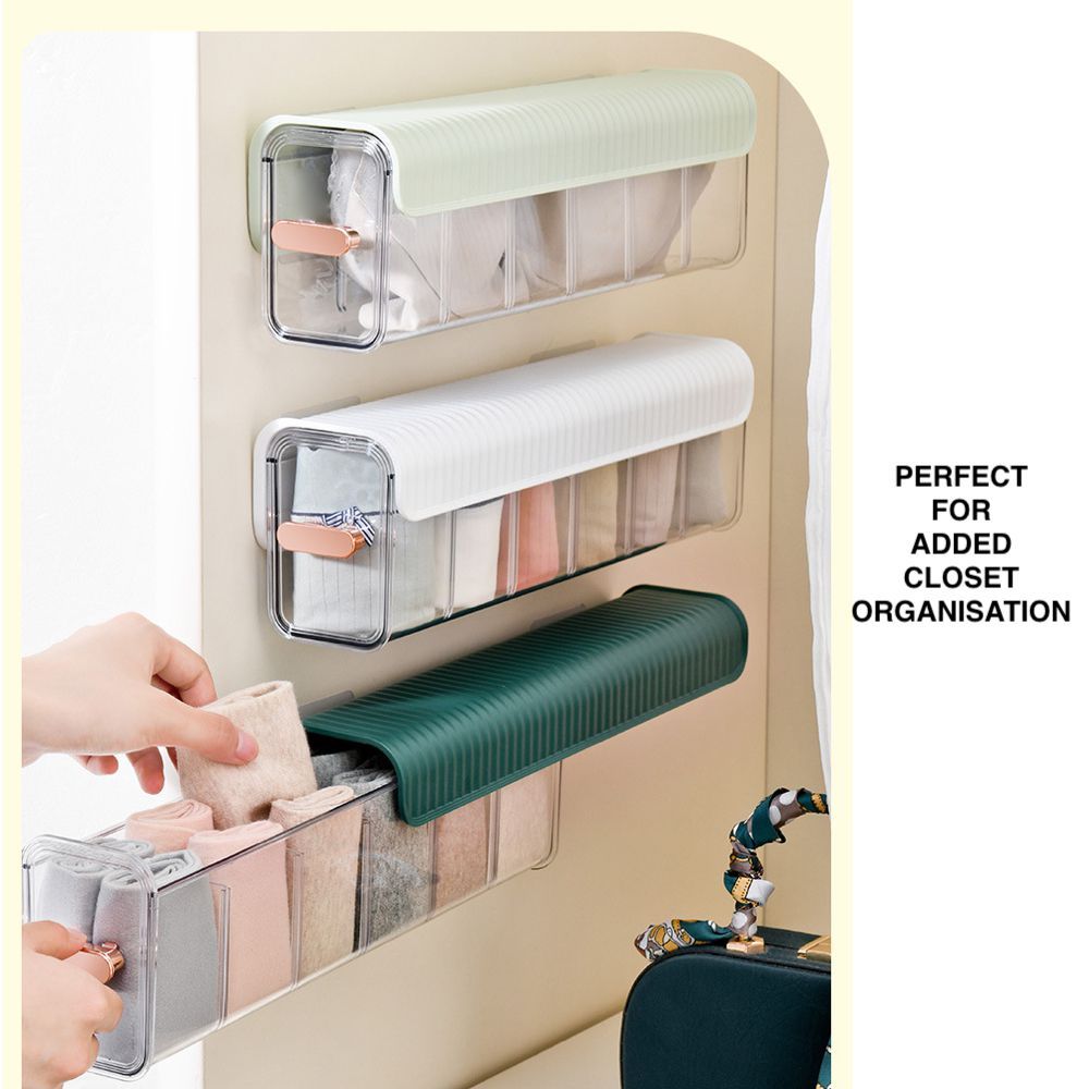 6 Cell Transparent Wall Hanging Storage Organizer | Multipurpose Plastic Storage Box for Home, Kitchen & Bathroom – 36cm