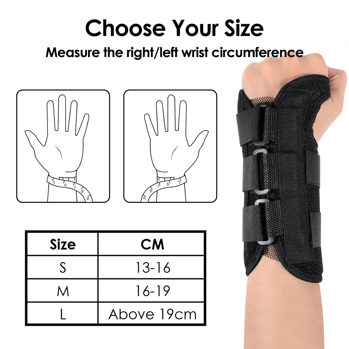 Right Hand Wrist Support Brace with Adjustable Splint – Compression Wrist Stabilizer for Sports, Gym & Daily Wrist Support