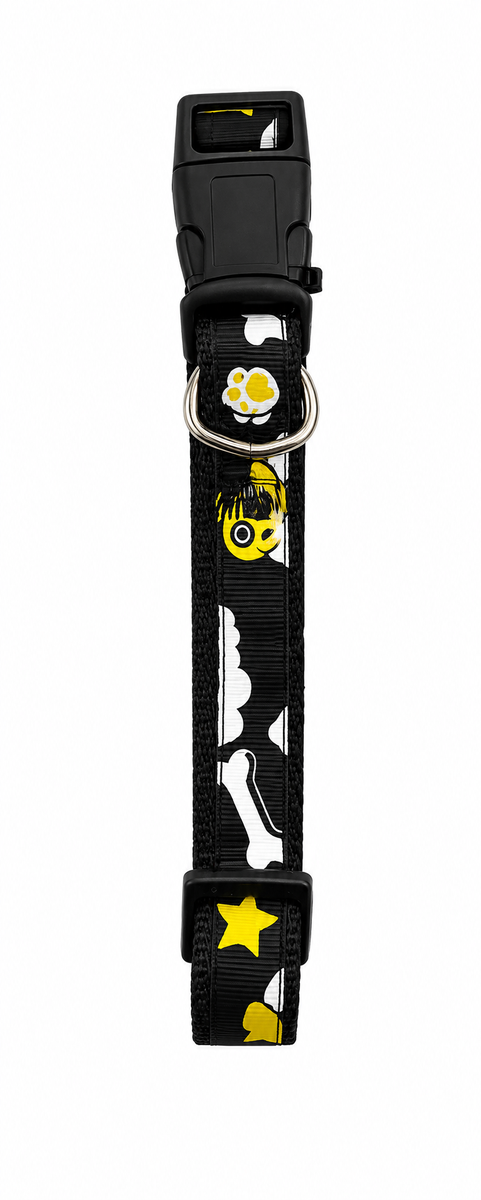 Adjustable Dog Collar 2.5cm Wide with Quick-Release Buckle & Metal D-Ring – Comfortable Puppy & Dog Collar