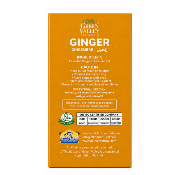 Green Valley Essentials Ginger Enriched Oil 30ml – Ginger Oil for Hair & Skin Care