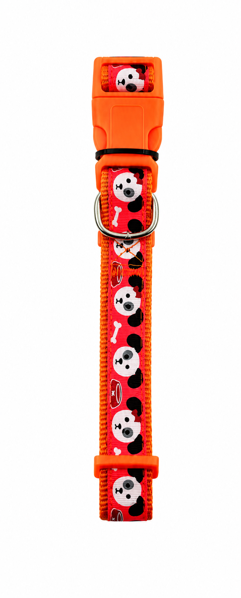 Adjustable Dog Collar 2.5cm Wide with Quick-Release Buckle & Metal D-Ring – Comfortable Puppy & Dog Collar