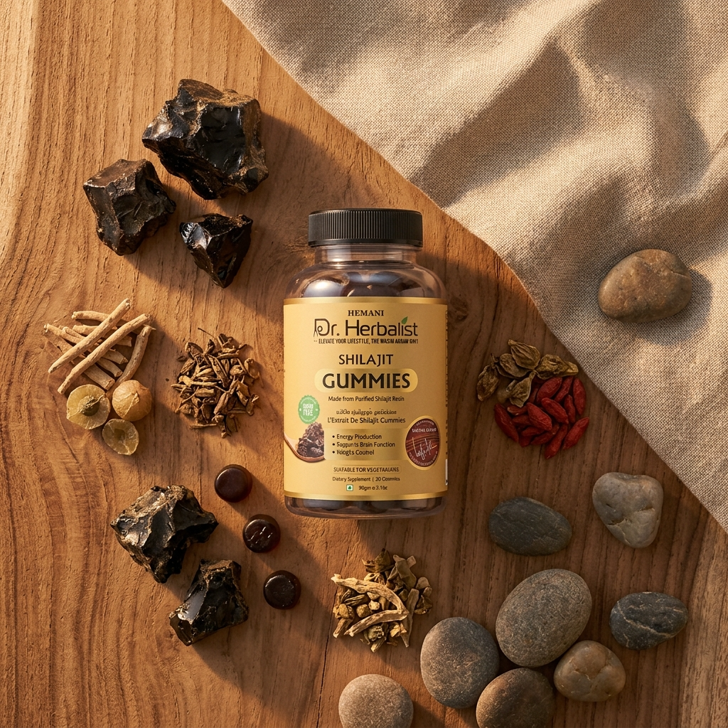 Hemani Dr Herbalist Shilajit Gummies 30 Count | Sugar-Free Himalayan Shilajit Wellness Gummies