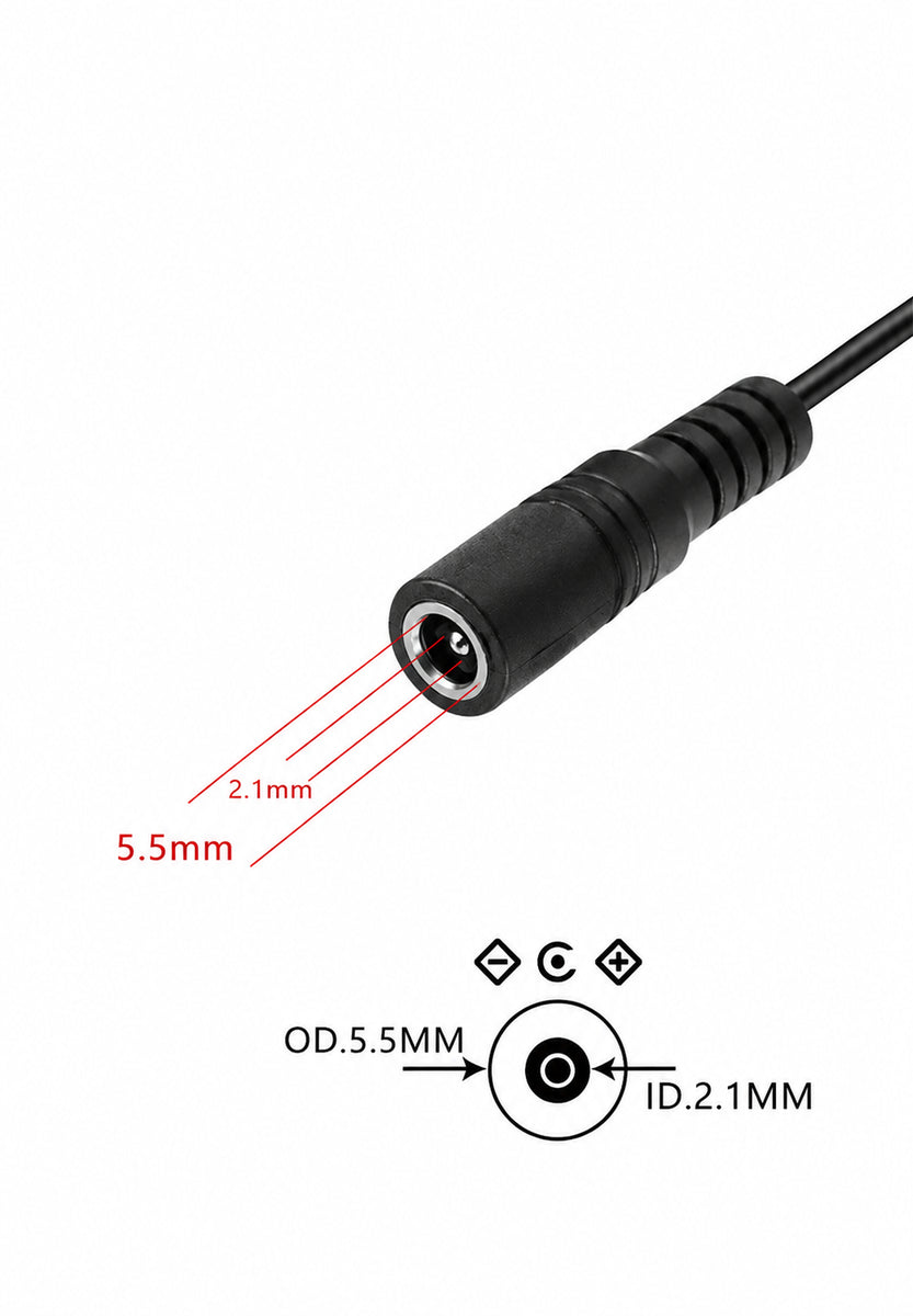 1-to-4 DC Power Splitter Cable for CCTV Cameras 2 Pack Security Systems