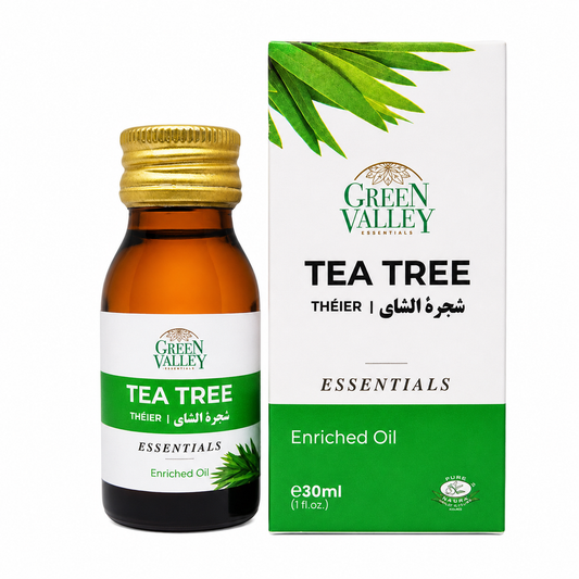 Green Valley Essentials Tea Tree Enriched Oil 30ml – Natural Hair & Skin Care Oil