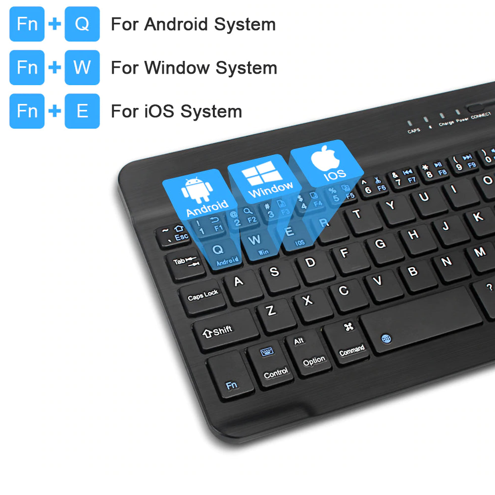 Bluetooth Wireless Keyboard for Android, iPhone, iPad, Tablets, Smart TV, Windows, Mac & iOS – Compact Rechargeable Mini Keyboard