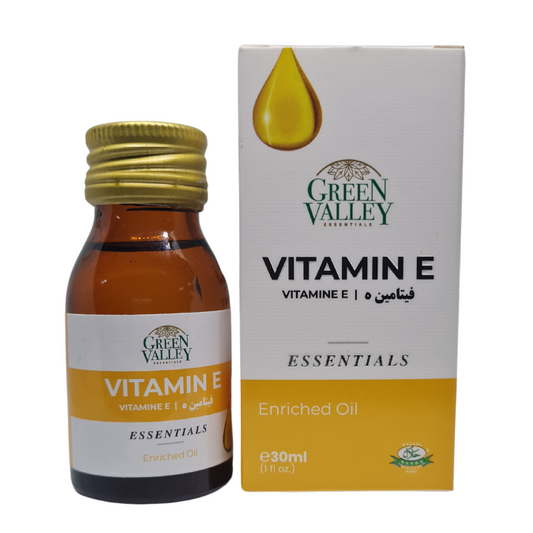 Green Valley Vitamin E Oil 30ml - Enriched Moisturizing Oil for Face, Hair & Skin Care