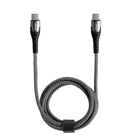 LDNIO LC101 USB-C to USB-C 65W PD Fast Charging Cable 1M | Braided Data Sync Cable