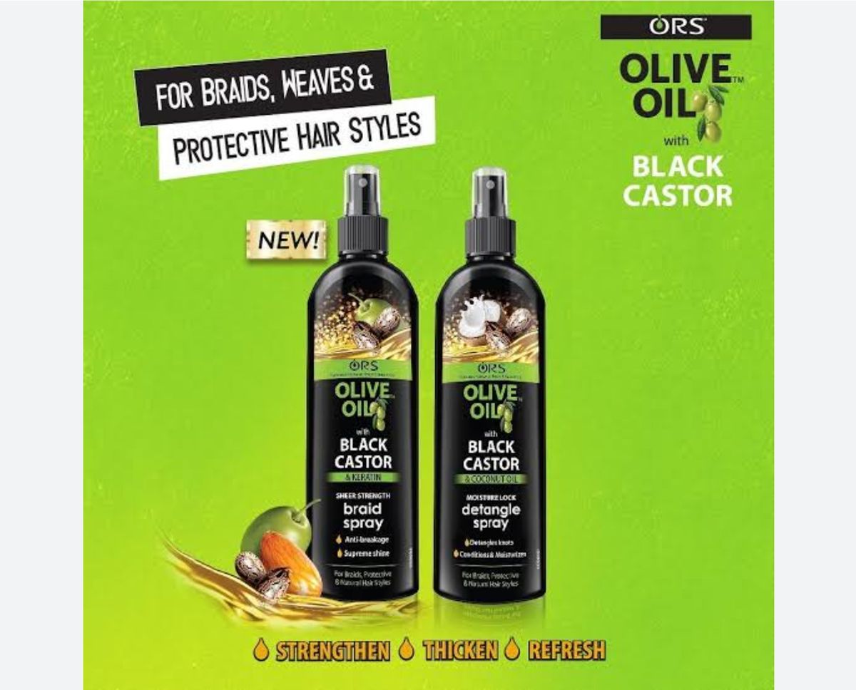 ORS Olive Oil Black Castor Oil Hair Care Combo | Hair Oil, Detangle Spray & Braid Spray