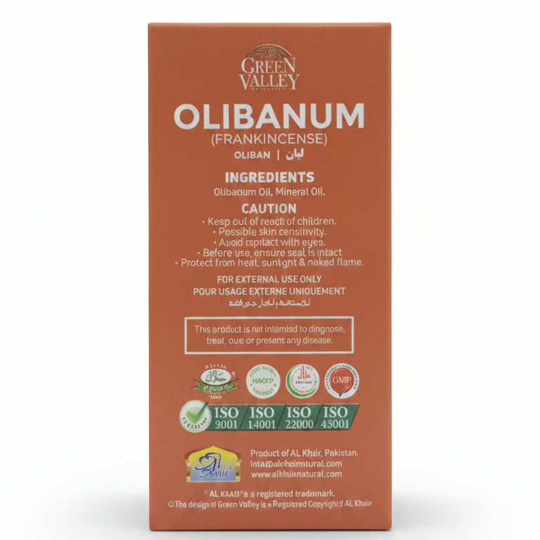 Green Valley Olibanum (Frankincense) Vitals Enriched Oil 30ml – Natural Frankincense Hair & Skin Care Oil