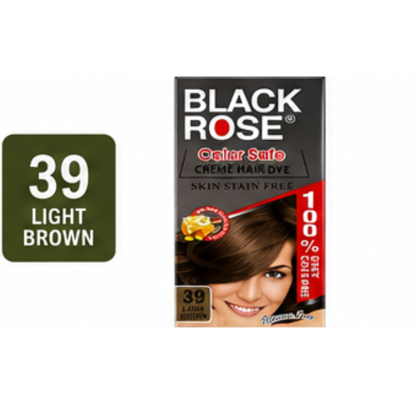 Black Rose Color Safe Crème Hair Dye 45 Black – Permanent Hair Color, 100% Grey Coverage, Ammonia Free