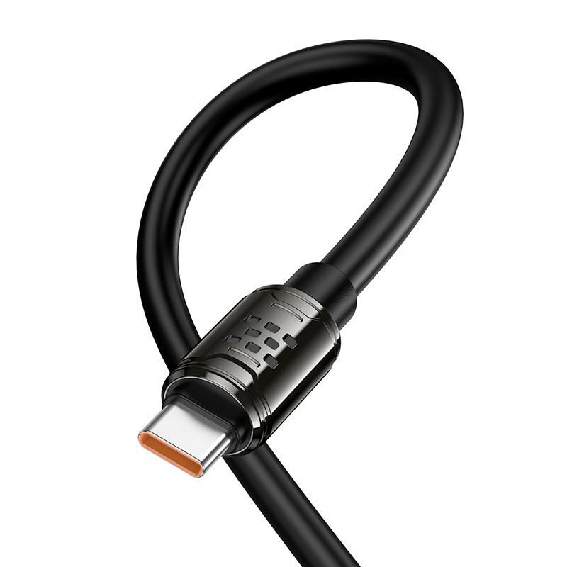 HOCO U143 USB-A to USB-C 5A Fast Charging Cable 1.2M | High-Speed Data Sync Cable – Black