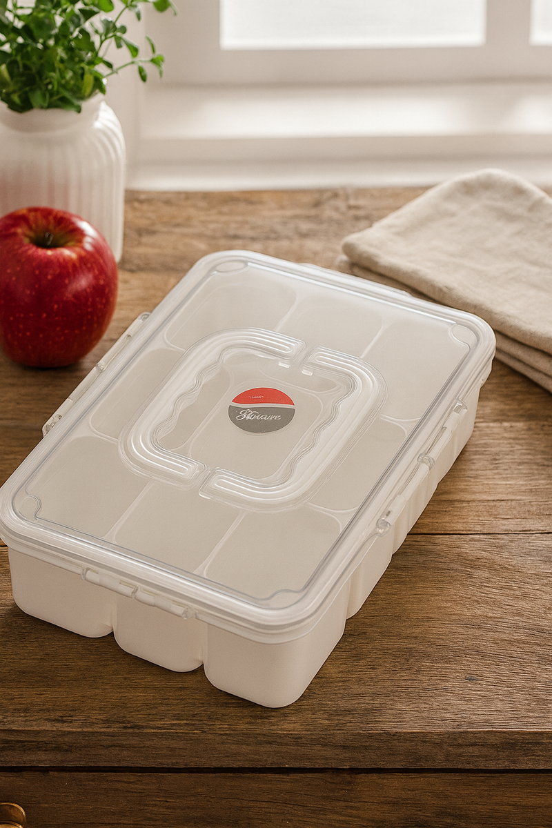 Multi-Compartment Airtight Food Storage Container with Secure Lock Lid | BPA-Free Snack & Dry Food Organizer