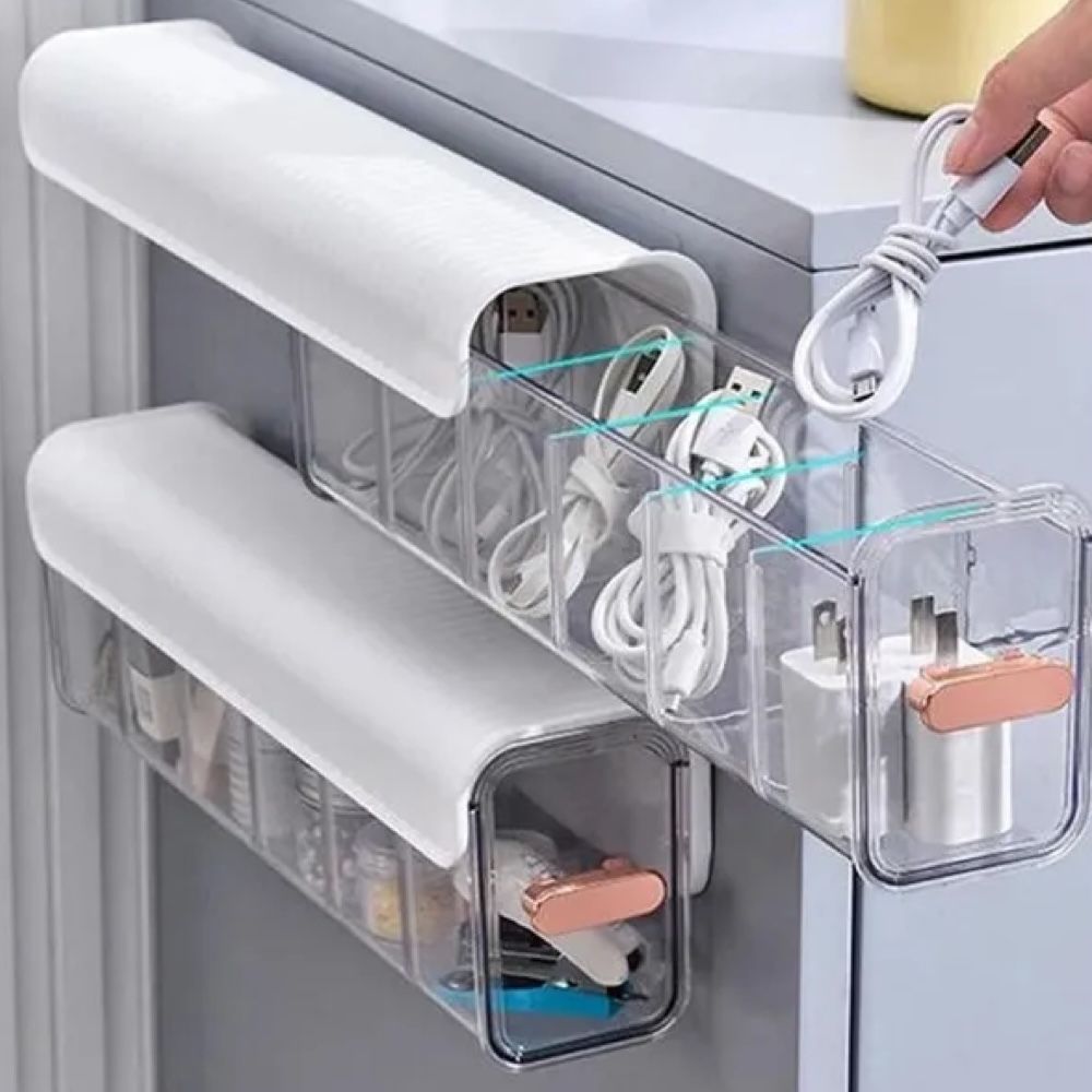 6 Cell Transparent Wall Hanging Storage Organizer | Multipurpose Plastic Storage Box for Home, Kitchen & Bathroom – 36cm