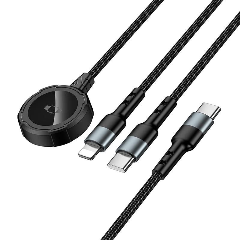 HOCO CW46 3-in-1 Charging Cable USB-C to USB-C, Lightning & Micro USB Fast Charging Cable