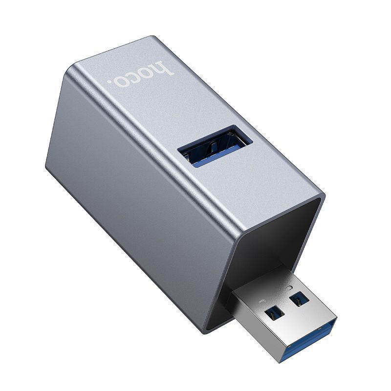 HOCO HB54 USB 3.0 3-Port Hub Adapter | USB-A to 1 USB 3.0 + 2 USB 2.0 Multi USB Splitter for Laptop, PC & Mac