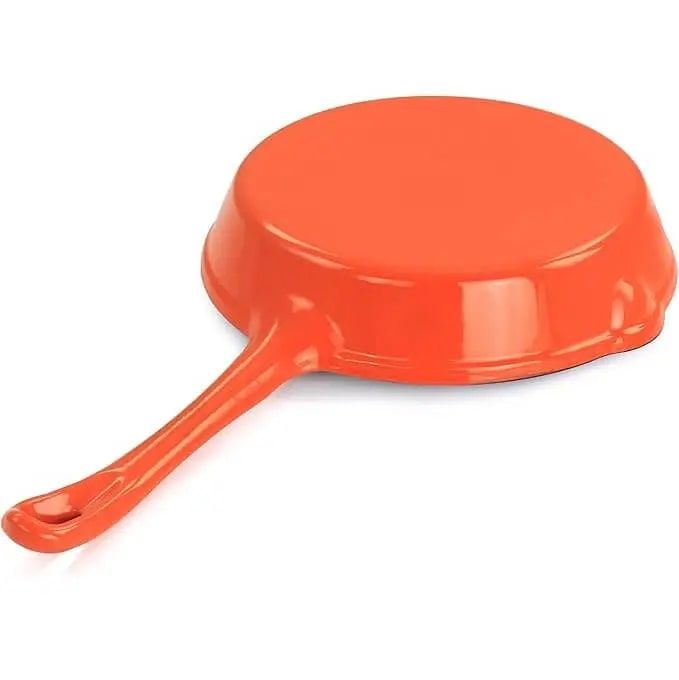 24cm Enamelled Cast Iron Frying Pan – Oven & Induction Safe Skillet Red & Black