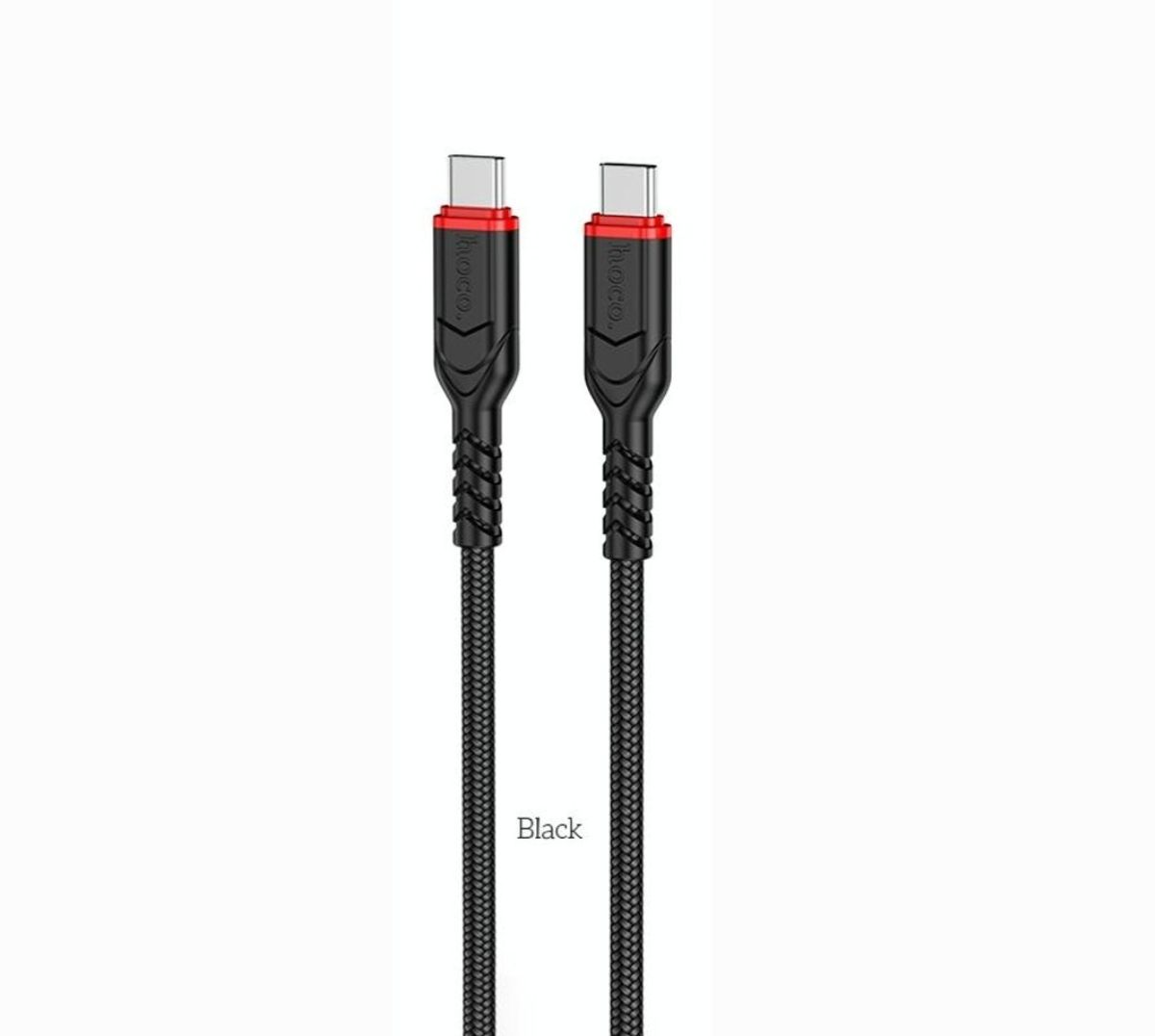 HOCO X59 USB-C to USB-C 60W Fast Charging Cable 2M | PD Type-C Data Sync Cable for MacBook, Samsung, iPad & USB-C Devices - Black