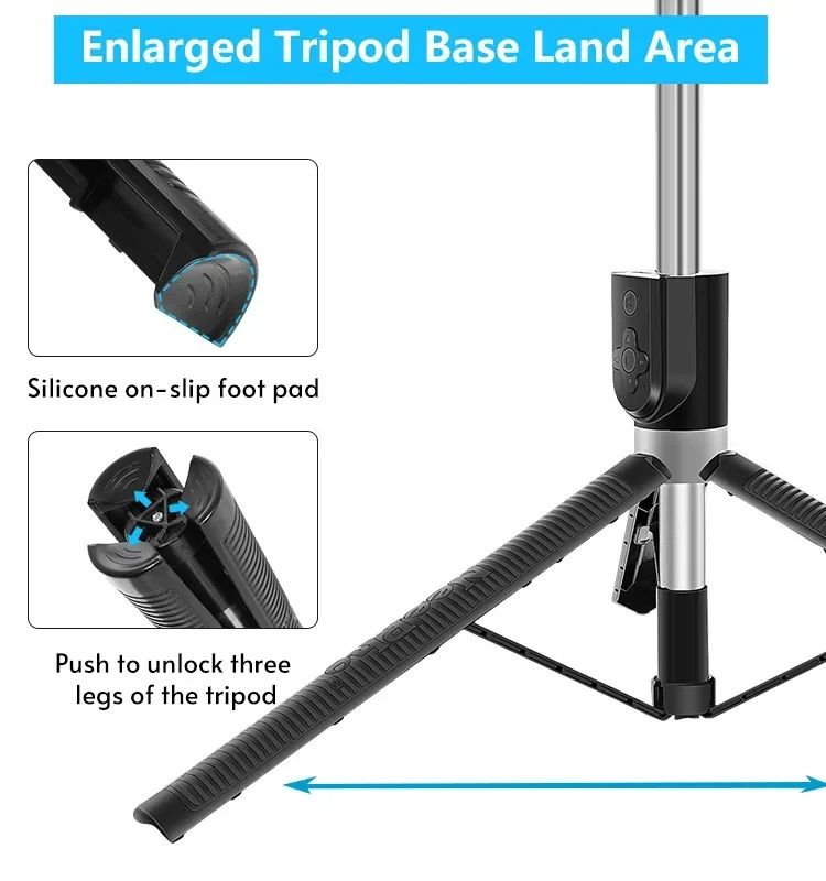 P170S Bluetooth Selfie Stick Tripod with Wireless Remote | Extendable Phone Tripod Stand for iPhone & Android