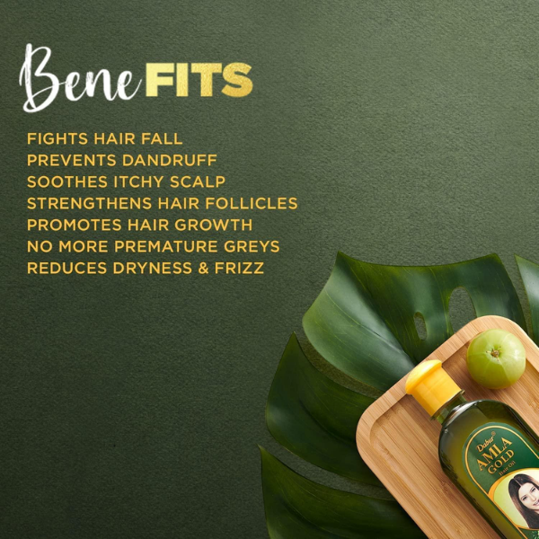 Dabur Amla Gold Hair Oil Set of 2 | Nourishing Hair Oil for Strong, Long & Shiny Hair | Damage Repair & Moisture Care