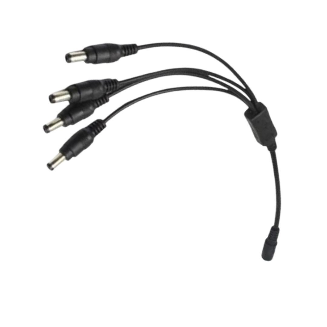 1-to-4 DC Power Splitter Cable for CCTV Cameras LED Lights and Devices