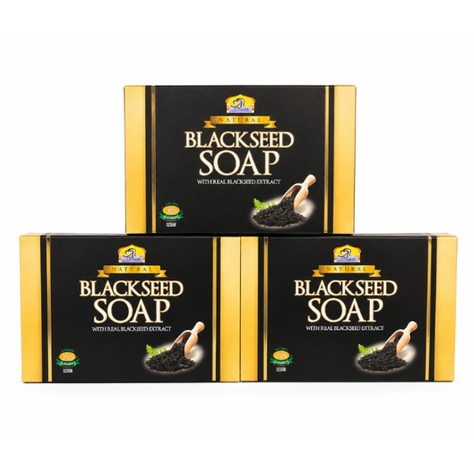 Natural Black Seed Soap with Real Black Seed Extract 90g Pack of 3 | Herbal Cleansing Soap for Healthy Skin