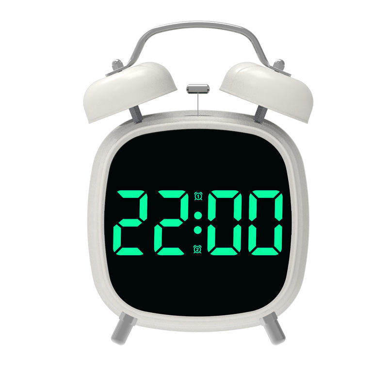 Digital Double Bell Alarm Clock with LED Display & Light-Up Table Clock – Bedside Desk Clock