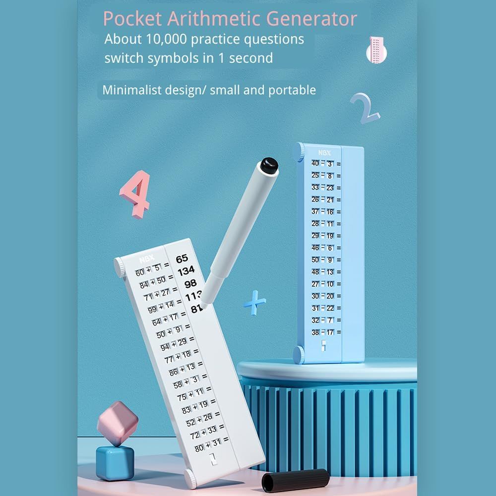 Reusable Arithmetic Writing Board for Kids – Maths Practice Board with 2 Erasable Pens, Early Learning Toy