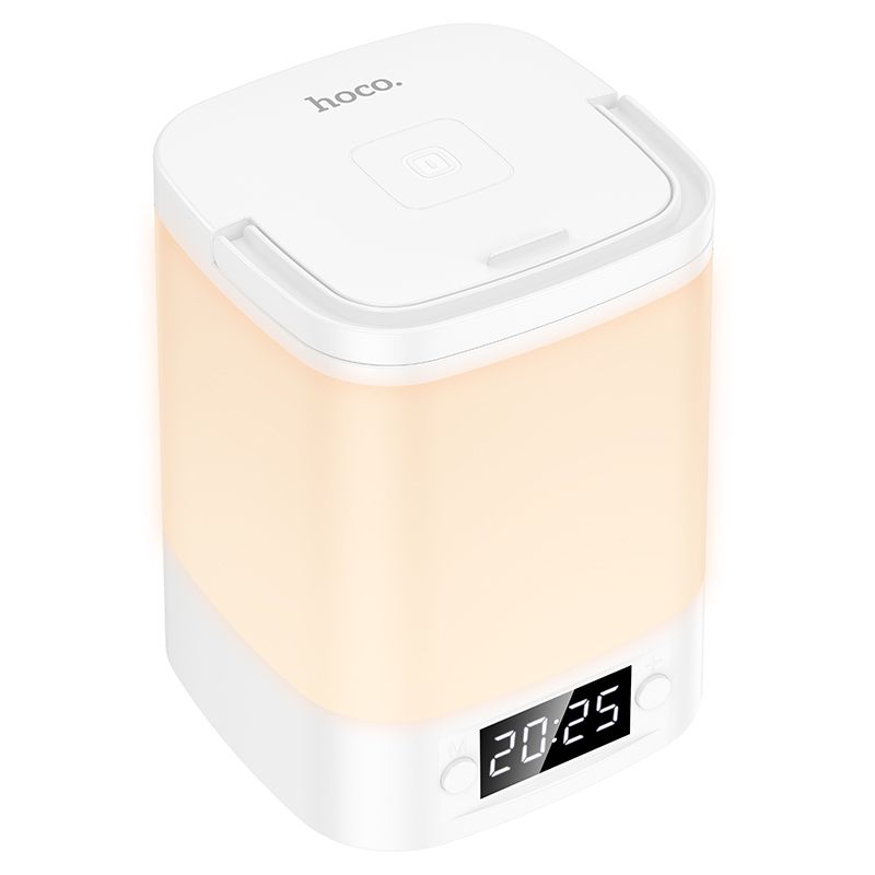 HOCO HX15 Portable Rechargeable LED Night Light with Digital Clock | Touch Control Bedside Lamp