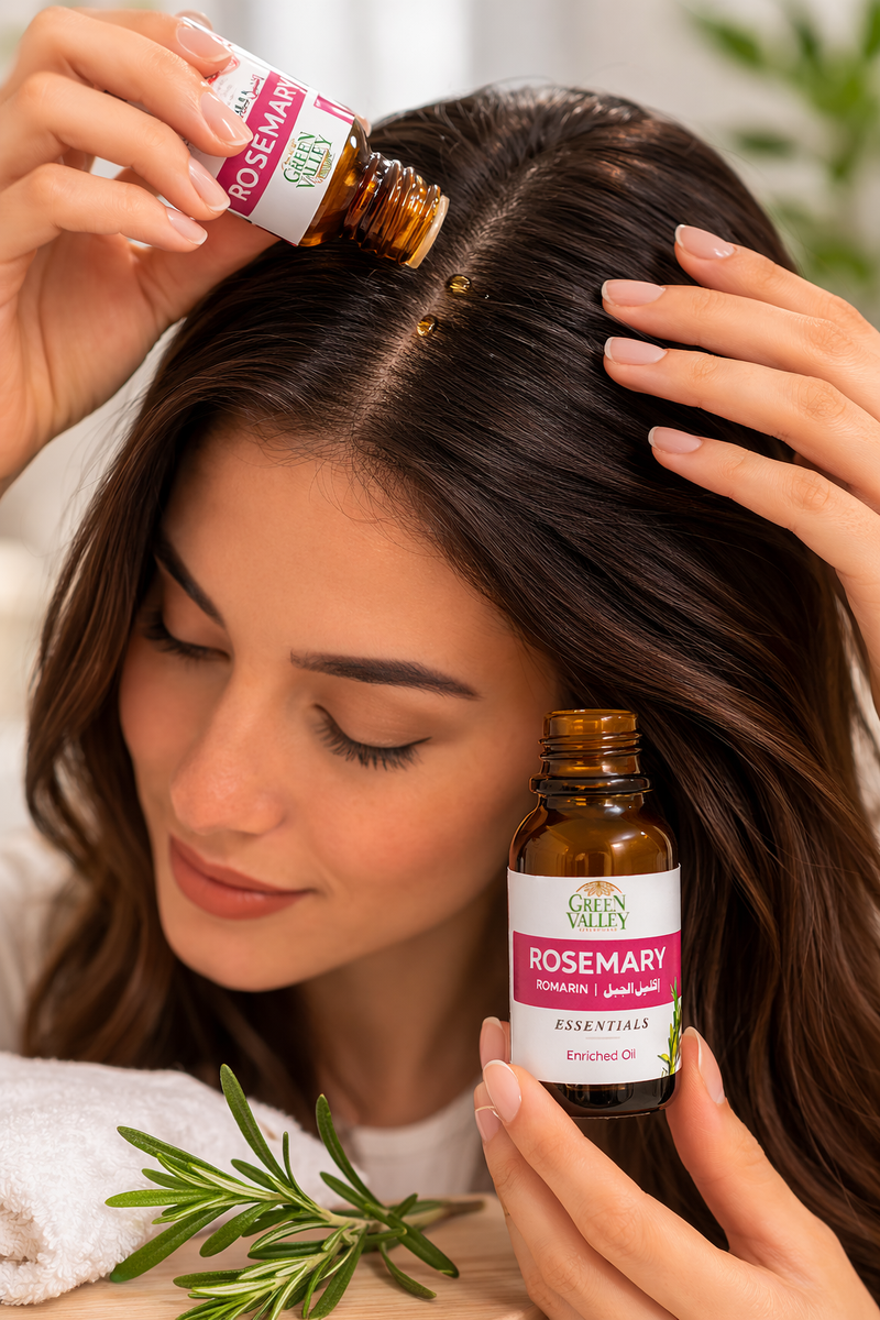 Green Valley Rosemary Enriched Oil 30ml – Natural Rosemary Hair, Scalp, Skin & Aromatherapy Oil