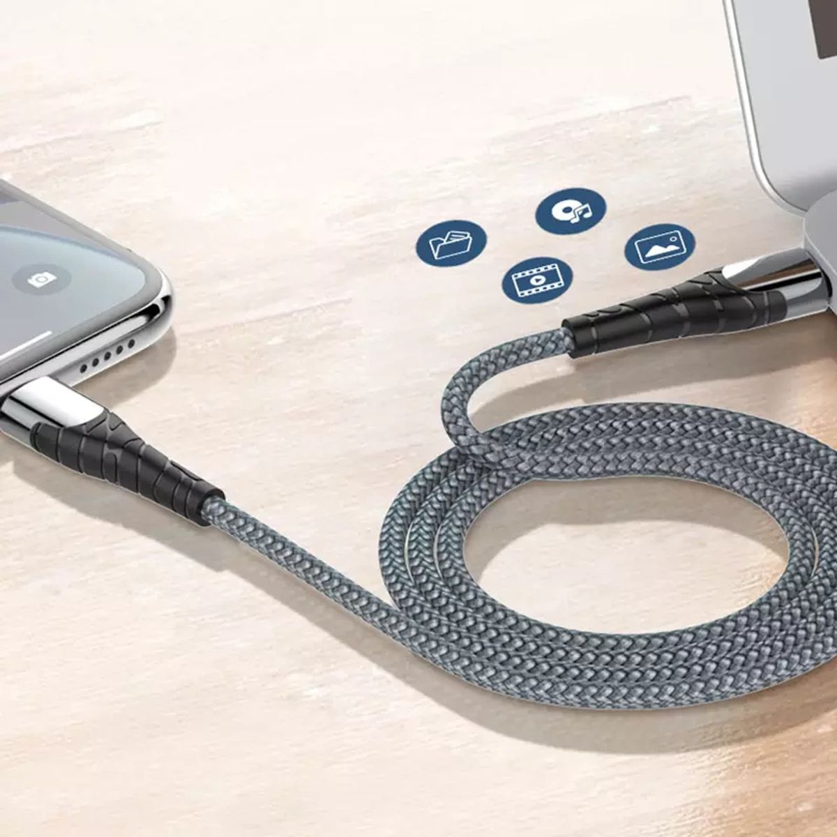 LDNIO LC101 USB-C to USB-C 65W PD Fast Charging Cable 1M | Braided Data Sync Cable