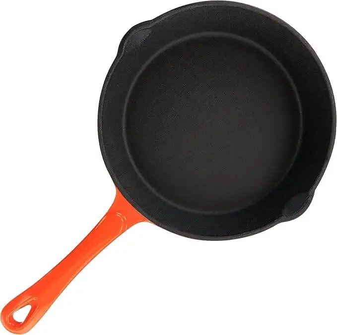 24cm Enamelled Cast Iron Frying Pan – Oven & Induction Safe Skillet Red & Black