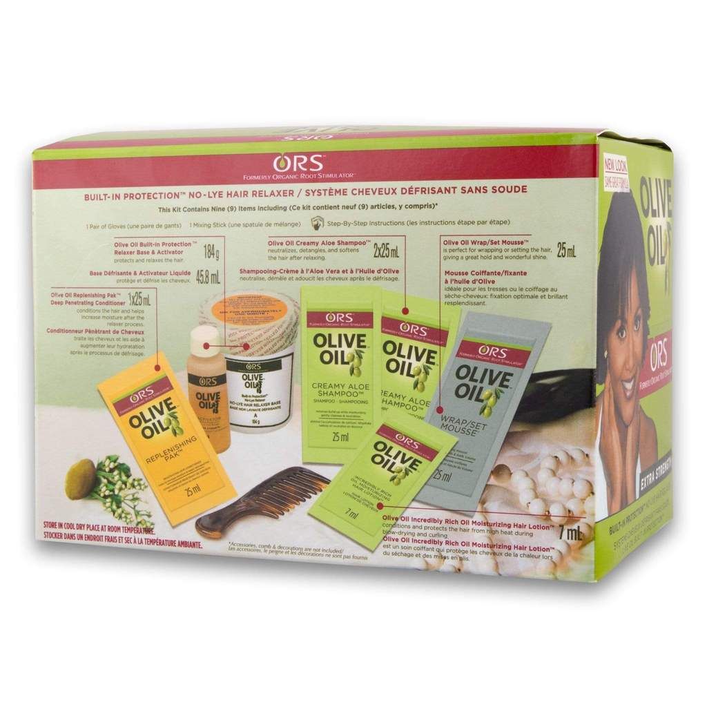 ORS Olive Oil No-Lye Hair Relaxer Kit Normal Strength | Full Application Hair Straightening Cream